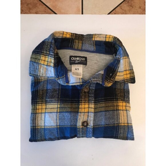 Oshkosh flannel long sleeve button up shirt boys size 4 / 5 - Picture 7 of 7